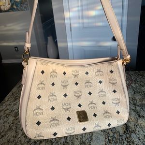 Authentic Beige MCM Visetos Shoulder Bag